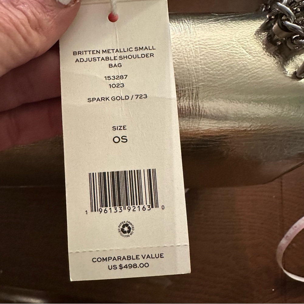 - Tory Burch- Britten Small Adjustable Shoulder Bag, “Spark Gold”, NWT - Picture 15 of 15